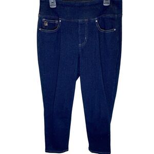 Sz 4 Flexibelle cropped jeggings Belle by Kim Gravel QVC dark denim